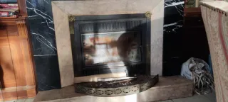 Chimenea Cassette Cristal Metal Mármol