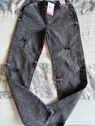 Vaqueros Jogger Negros Desgastados 13 -14 años
