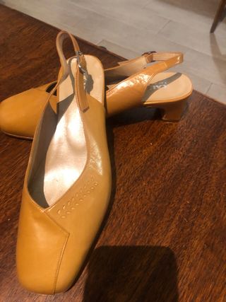 Zapatos slingback mujer amarillos