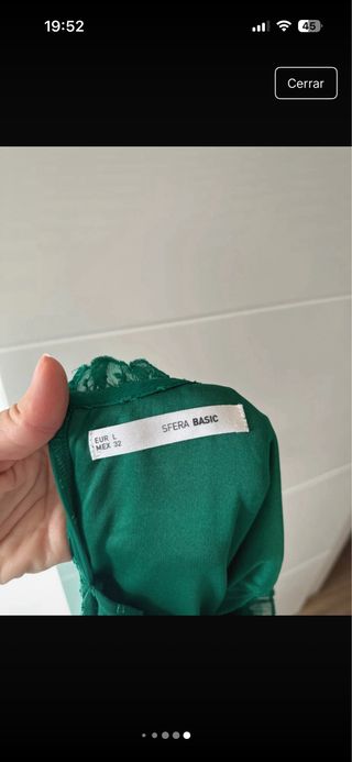 Vestido verde Sfera bordado Talla L