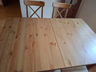 Mesa comedor extensible 1,50 a 1,80cm + 6 sillas