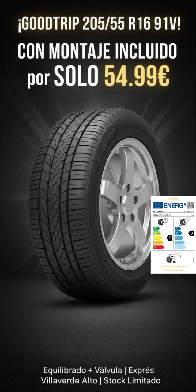 Neumáticos 205/55 R16  Montaje y equilibrado