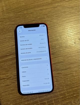 iPhone 12 128GB Rojo 76% Batería. Sin desperfectos