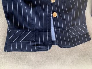 Conjunto mujer blazer y bermudas azul denim