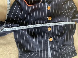 Conjunto mujer blazer y bermudas azul denim