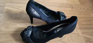 Zapatos de fiesta Melanie negros y plateados