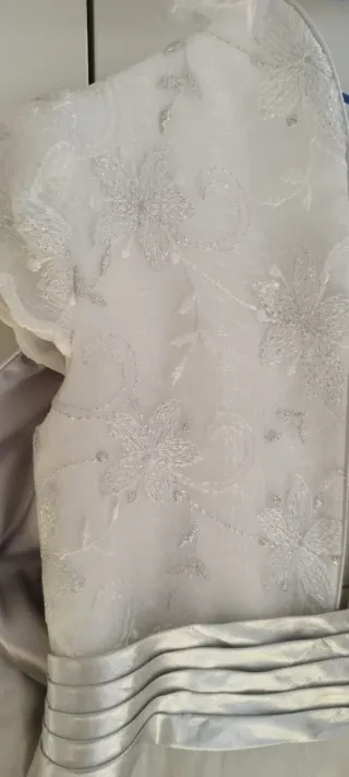 Vestido de Comunión Plata y Blanco