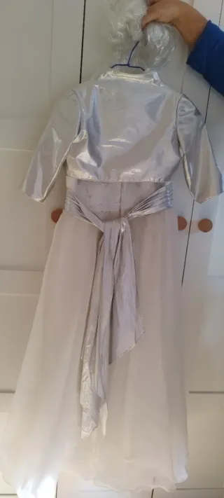 Vestido de Comunión Plata y Blanco
