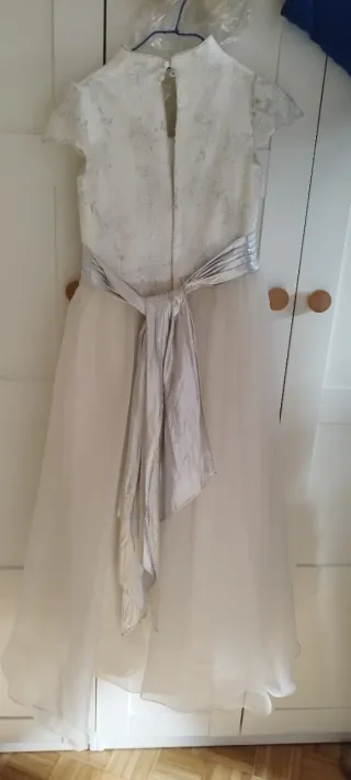 Vestido de Comunión Plata y Blanco