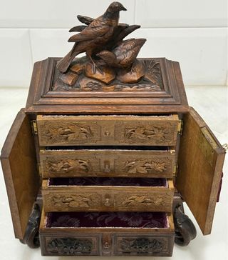 ANTIGUA CAJA SELVA NEGRA ROBLE ALEMANIA SIGLO XIX