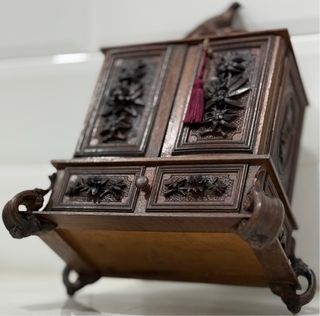 ANTIGUA CAJA SELVA NEGRA ROBLE ALEMANIA SIGLO XIX