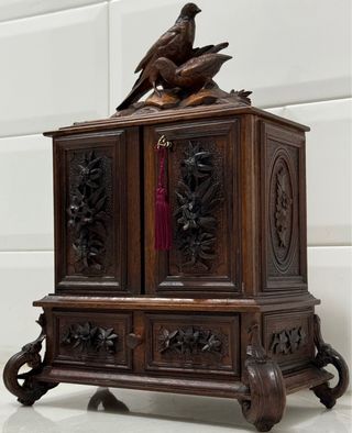 ANTIGUA CAJA SELVA NEGRA ROBLE ALEMANIA SIGLO XIX