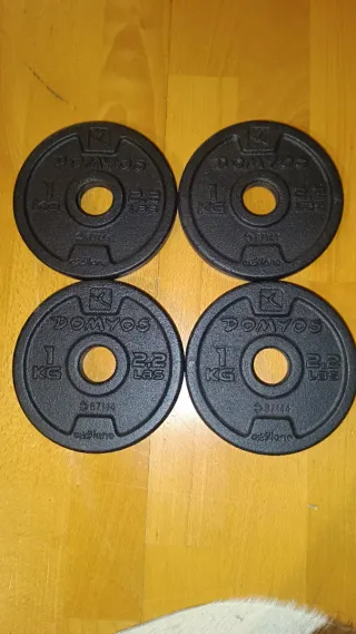 4 Discos Mancuernas Domyos 1kg