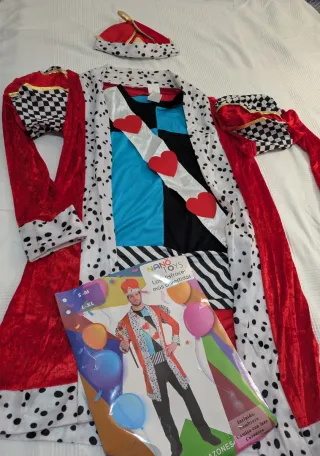 2 ud. Disfraz Rey de Corazones Hombre.