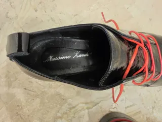 Zapatos Massimo Jardi Negros y Rojos Diseño Italia