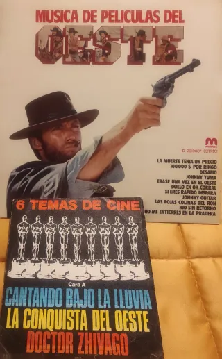 LP Y SINGLEL con Música Películas del Oeste y Cine