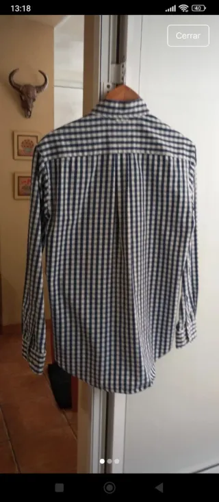 Camisa Tommy Hilfiger cuadros azul y blanco