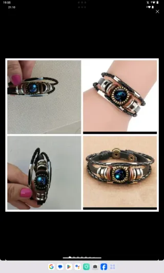 Pulsera Cuero Tejido Multicapa