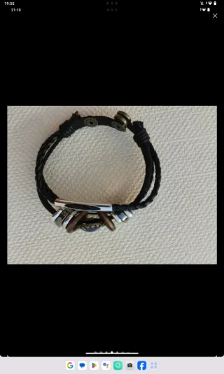 Pulsera Cuero Tejido Multicapa