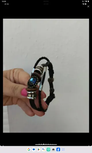 Pulsera Cuero Tejido Multicapa