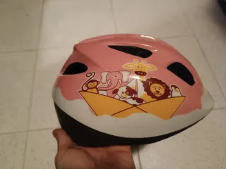 Casco Bicicleta Niña Rosa Animales