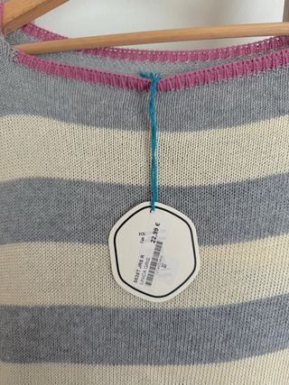 Jersey rayas gris y blanco talla única