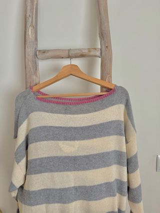 Jersey rayas gris y blanco talla única