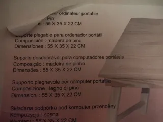 Mesita para portátil/desayuno de madera