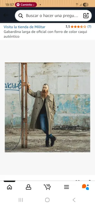 Gabardina corte militar verde oliva