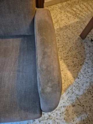 Sillón relax tela beige/marrón