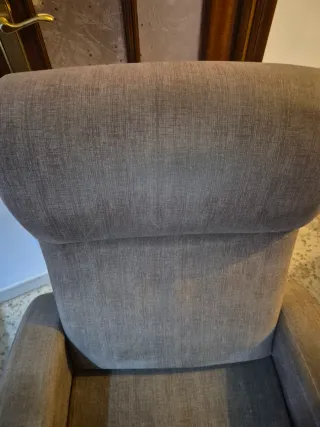 Sillón relax tela beige/marrón