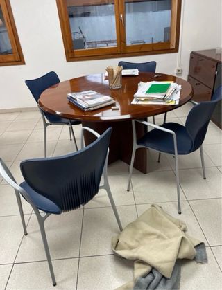 Sillas de oficina azul y plateado - Pack de 4