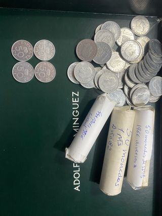 191 Moneda España 10,50 cts y 1 peseta de 1956..