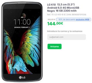 LG K10 Negro