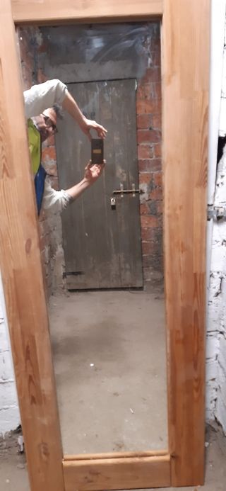 Specchiera in legno e vetro