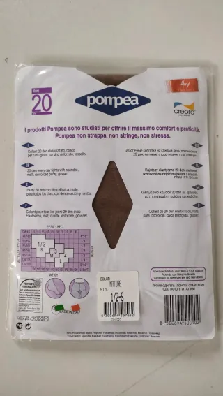 Set 2 Collant Pompea vani Tg S Nature