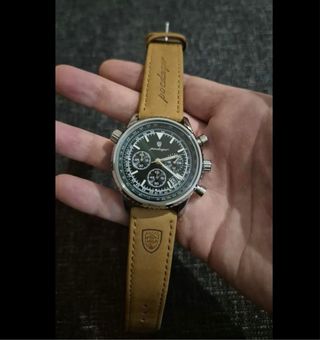 Reloj POEDAGAR Cronógrafo Cuero Marrón Verde