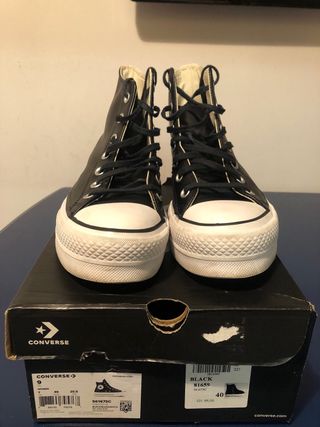 Converse Piel Negra Mujer Talla X