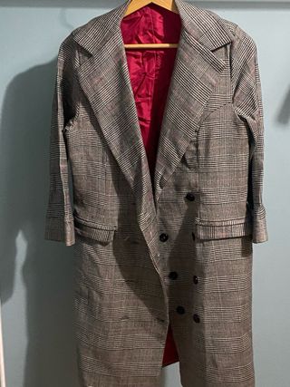 Abrigo largo cuadros mujer