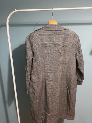 Abrigo largo cuadros mujer