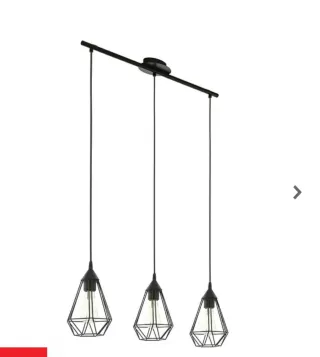 Lámpara colgante diseño geométrico de color negro