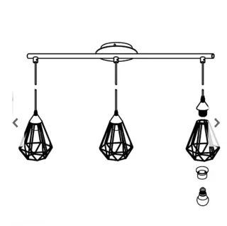 Lámpara colgante diseño geométrico de color negro