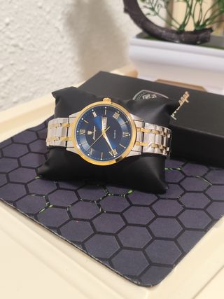 Reloj Poedagar Hombre Azul y Dorado