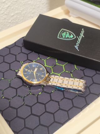 Reloj Poedagar Hombre Azul y Dorado