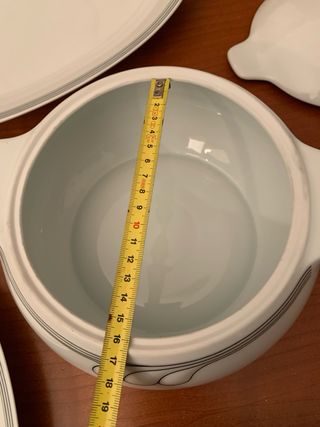 Zuppiera + 2 piatti ovali Porcelaine Lafarge