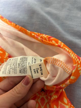 Top Shein Naranja Estampado Verano