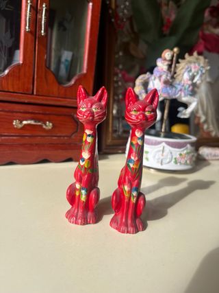 Figuras de Gatos Rojas Decorativas Portugal/México