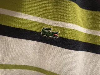 Camiseta Lacoste Rayas Verde y Blanca