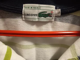 Camiseta Lacoste Rayas Verde y Blanca
