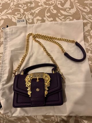 Bolso Versace Jeans Couture Morado y Dorado.
